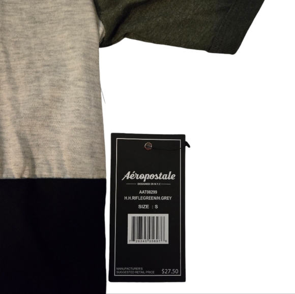 Men's t shirt AEROPOSTALE Rifflegreen/grey/black   Small - Picture 4 of 7